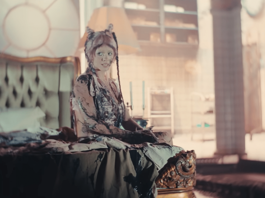 Circle covered in a black goo as the song progresses. (Photo Credit: YouTube/Melanie Martinez)