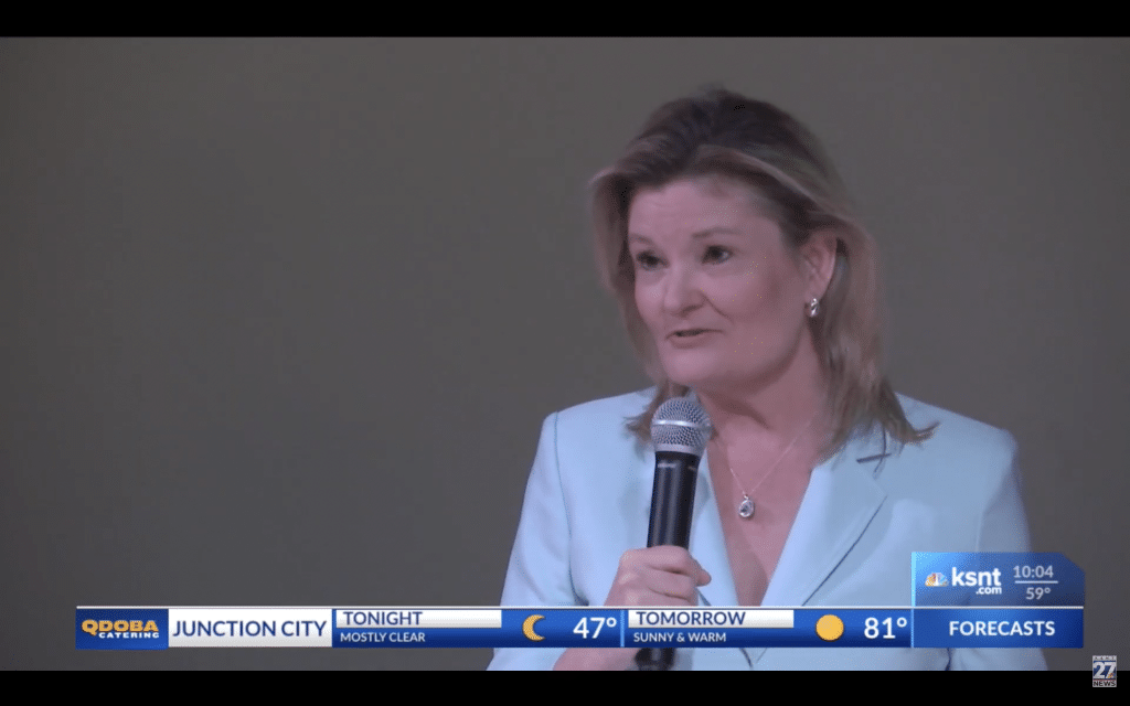 Democratic Candidate Cindy Holscher at Democratic Primary Debate.