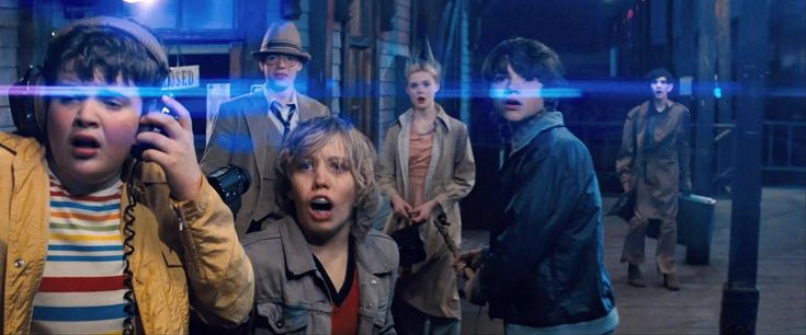 6 Kids looking towards something behind the camera in shock in Super 8