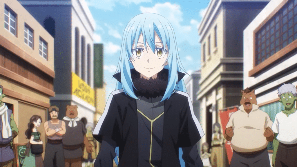 Rimuru Tempest is walking through the streets.