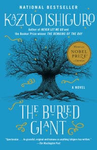 promotional book cover of the buried giant by Kazuo Ishiguro, recommended in the article 'your next read according to the oscars'