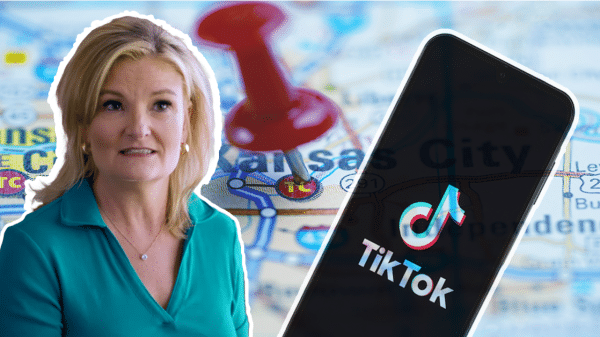 Cindy Holscher next to a phone with TikTok on it