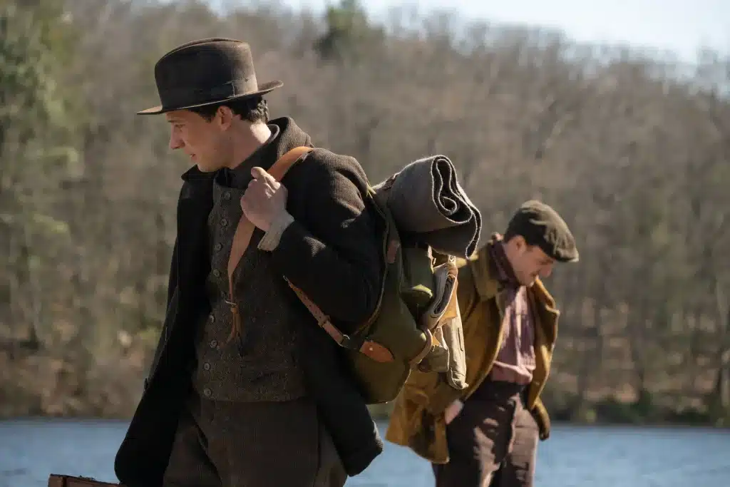 Paul Mescal and Josh O'Connor mirror each other. (Image: Mubi).