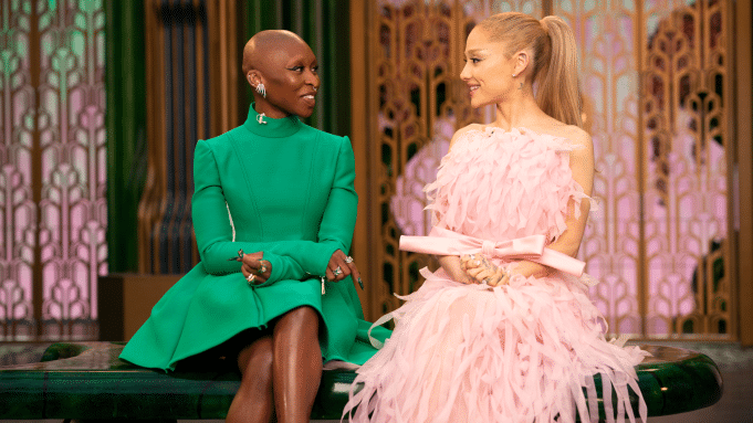 Cynthia Erivo and Ariana Grande with NBC for Wicked promotional event