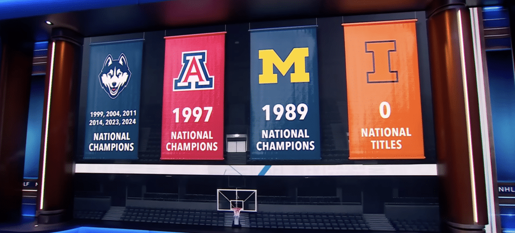 UConn, Arizona, Michigan, and Illinois National Titles History