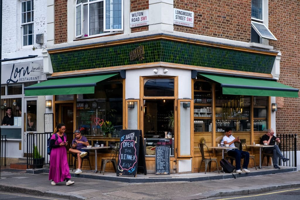 Cafe on a street corner