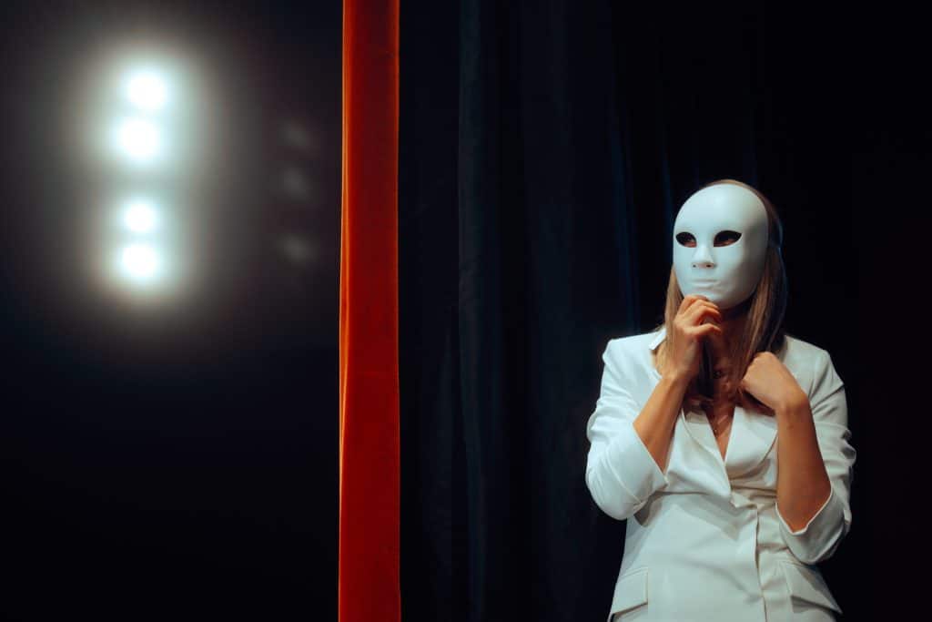 Putting on a second skin, a stoic mask.