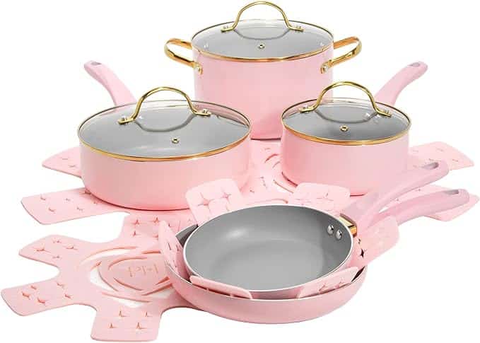 A stock photo of Paris Hilton Epic Nonstick Pots and Pans Set