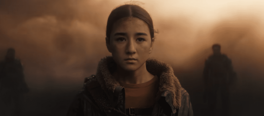Image of a young girl, Ruthye Marye Knoll (Eve Ridley), as her first appearance in "Supergirl: Woman of Tomorrow"