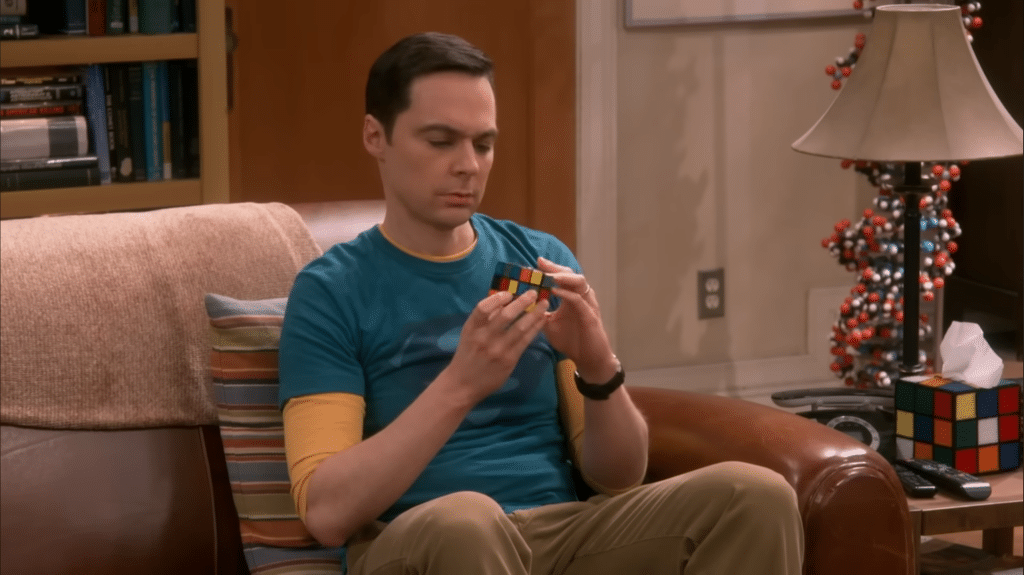 Sheldon Cooper playing with a Rubik's Cube (HBO Max/CBS)