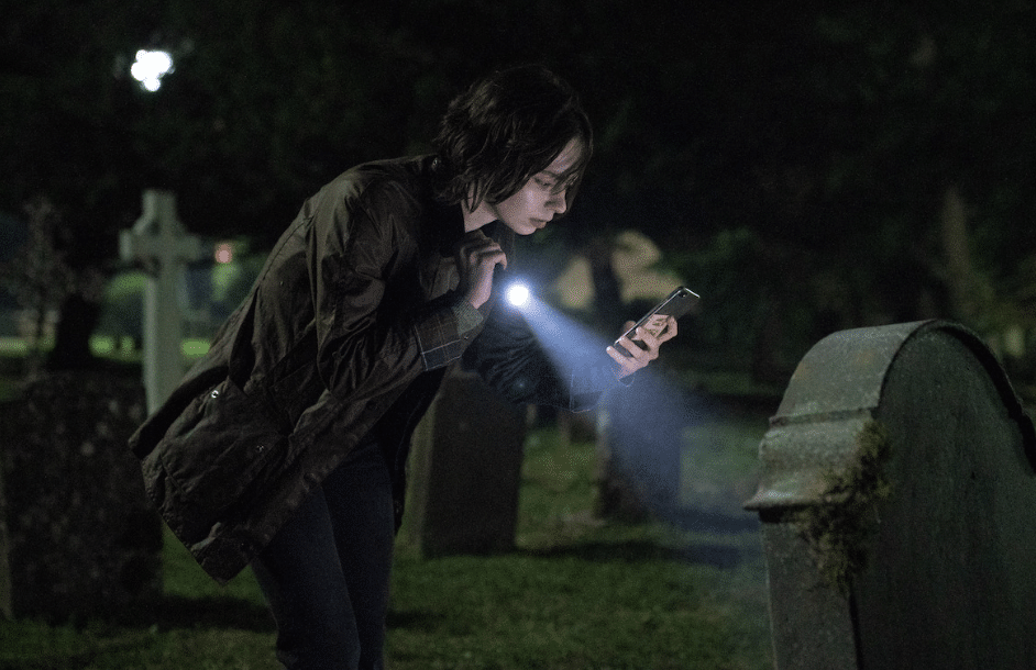 Pip at a graveyard in A Good Girl's Guide to Murder season two.