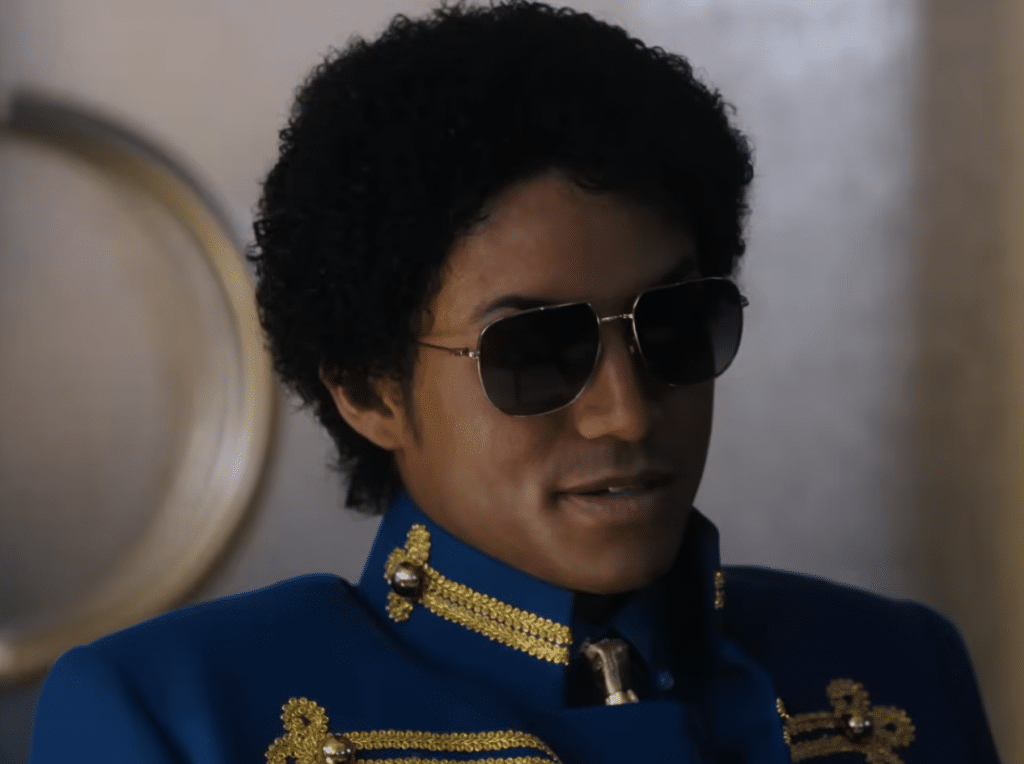 Jafaar Jackson as Michael Jackson. Sunglasses on.