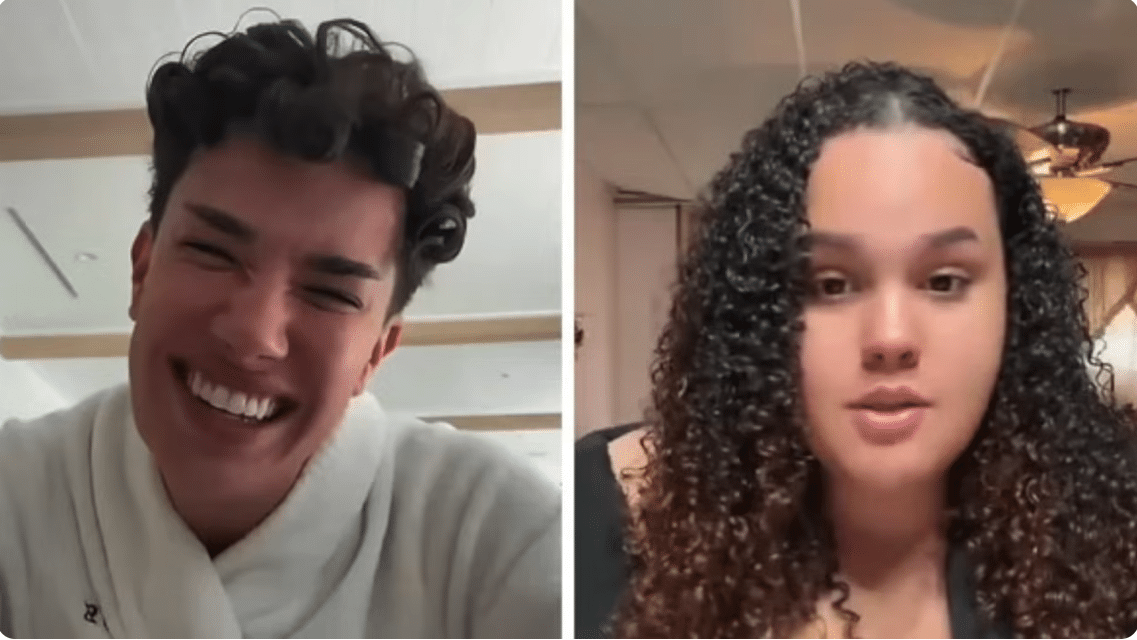James Charles (left) and Amber (right) - who was the subject of James' abuse.