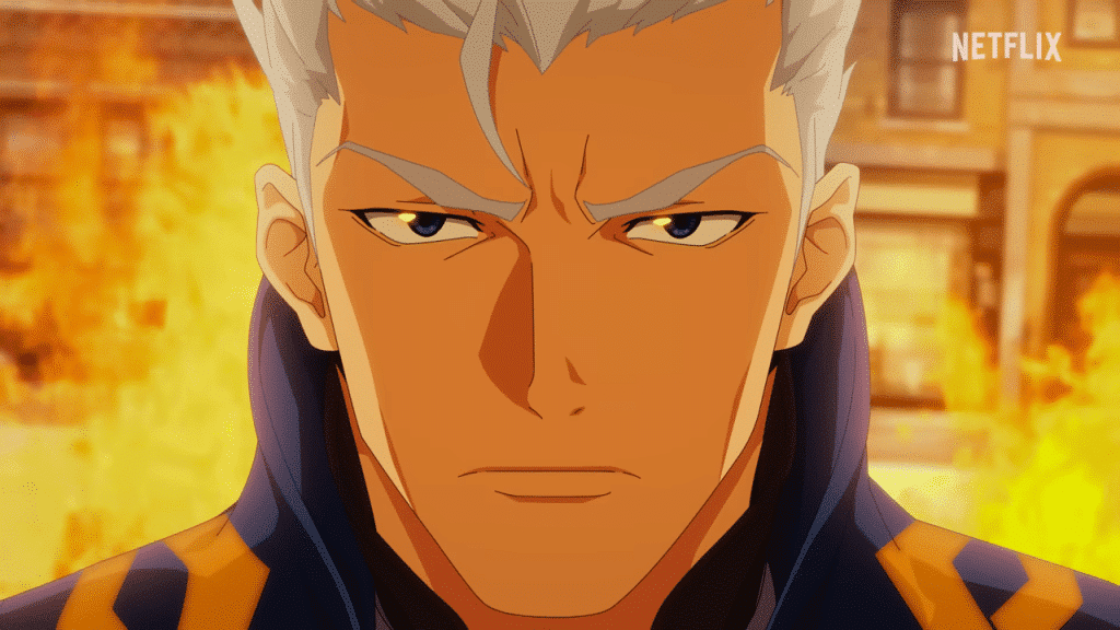 Vergil emerging from flames