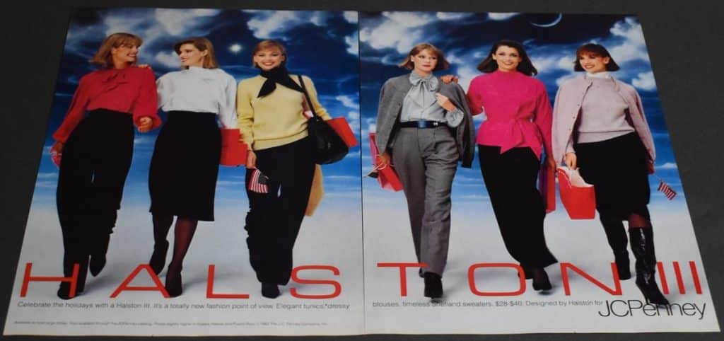 magazine spread of haltson jc penny collab
