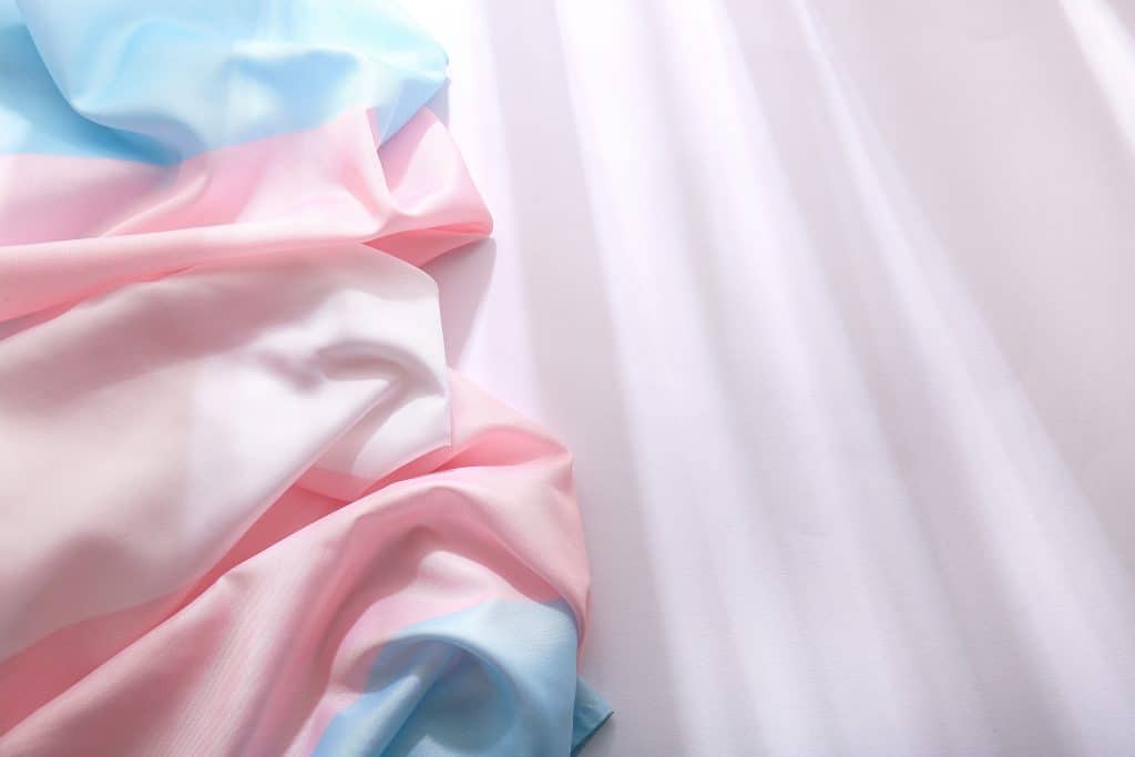Trans flag colored fabric