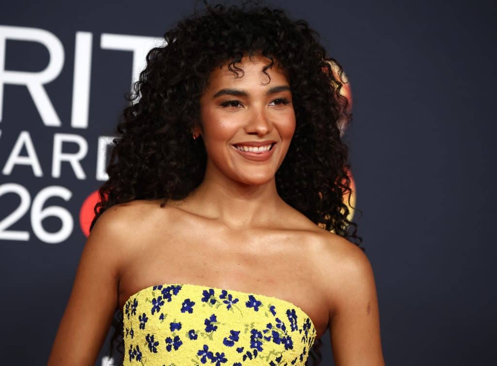 Olivia Dean at Brit Awards red carpet.