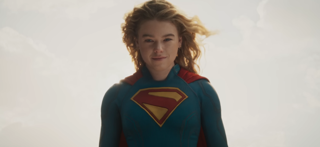 Image of Supergirl (Milly Alcock) flying.