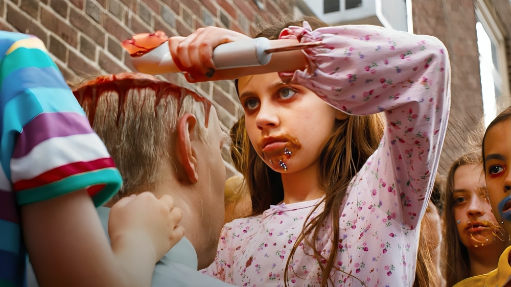 Charlie Storey appears as one of the kid slashers in the horror film.