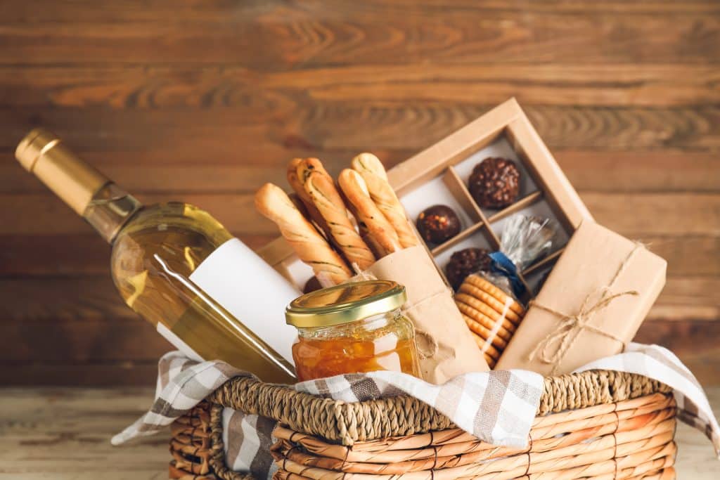 Welcome home baskets are great wedding gifts