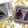 A graphic of characters from The Pitt and The Summer I Turned Pretty inside two televisions with popcorn in the background.