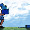 A person placing building blocks on top of each other, representing self-improvement.