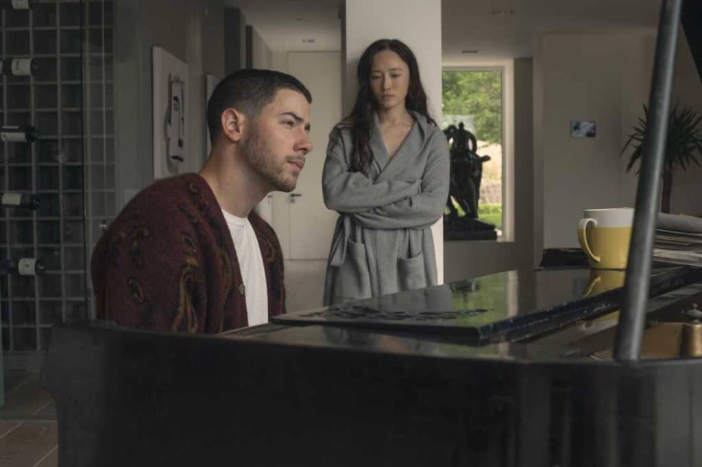 Danny Wilson plays to his girlfriend Marcia, played by Havana Rose Liu. Credit: Lionsgate Films.