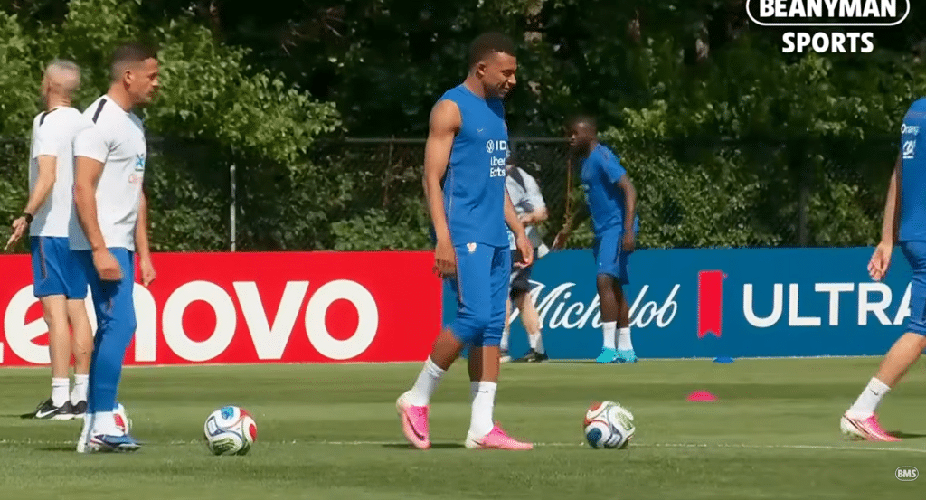 France captain Kylian Mbappé participates in a training session before the start of the 2026 FIFA World Cup