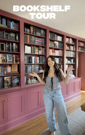 Screenshot of bookshelf tour to connect to what I was writing in the previous paragraph.
