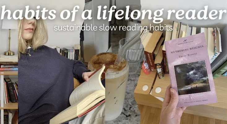 Screenshot of a YouTube video describing daily reading habits.