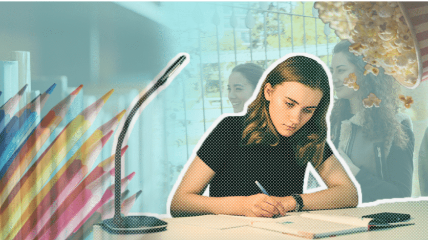 A girl working hard to improve herself.