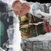 Mixed-media collage of a businessman, a couple, money, houses and a broken heart, illustrating themes of romance, wealth and relationships.