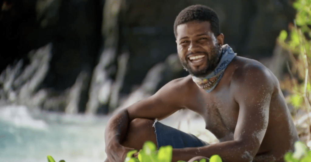 Davie doing a confessional on Survivor