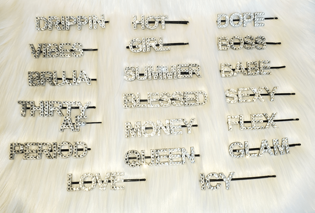 Hair pins that were already made to show what the product will look like.