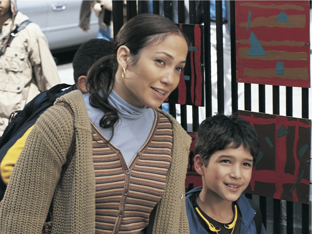 Jennifer Lopez and Tyler Posey in a scene from Maid in Manhattan