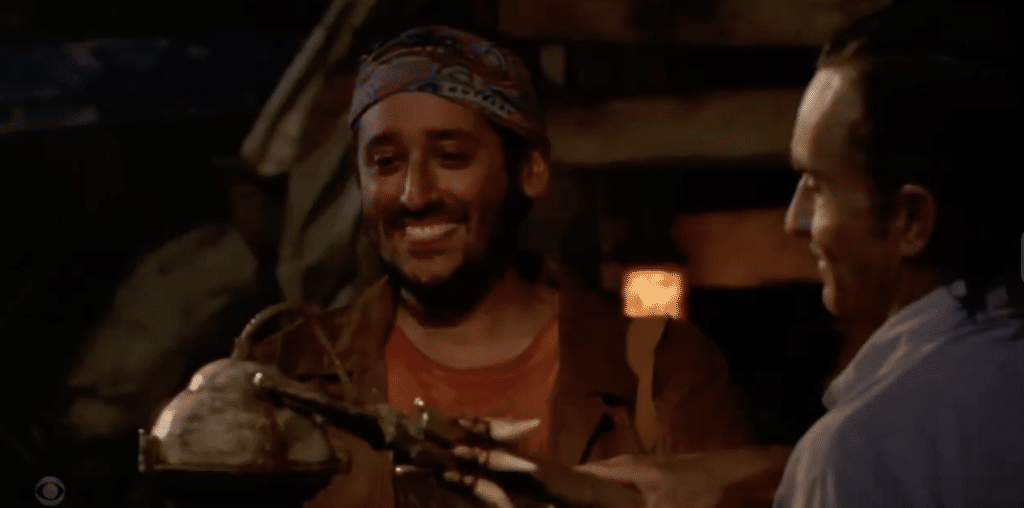 Omar getting his torch snuffed on Survivor 42