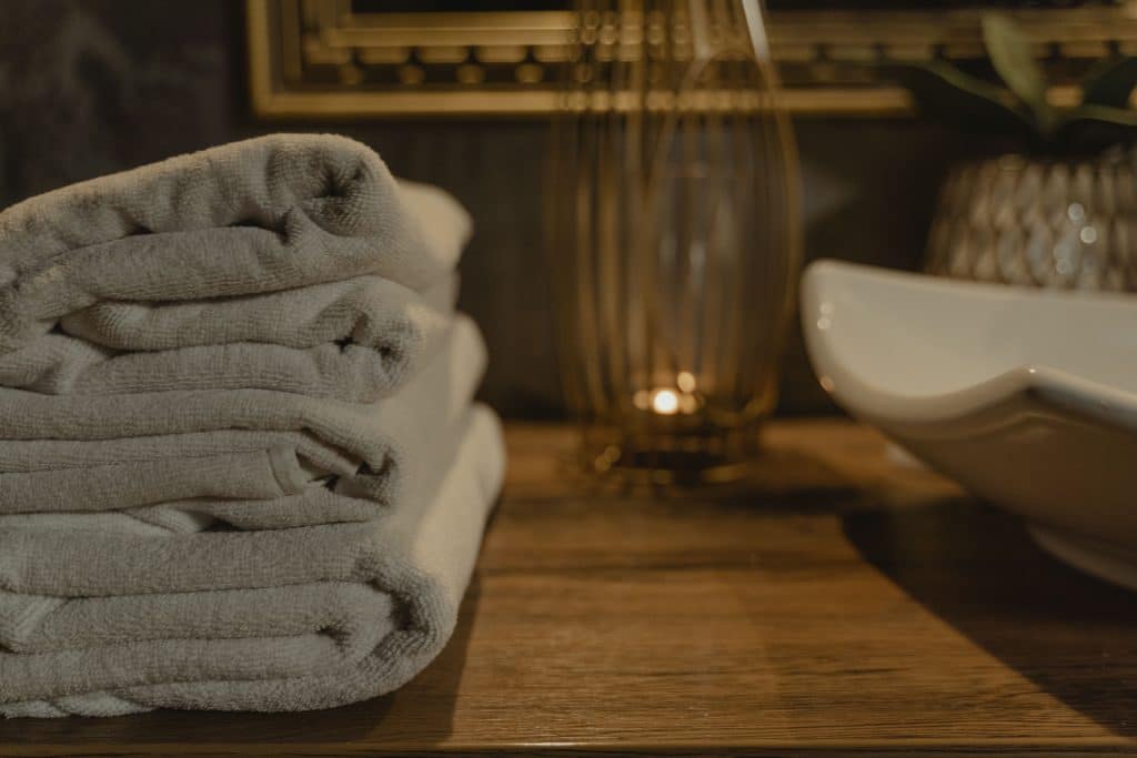 photo of towels to show a towel warmer is a good wedding gift