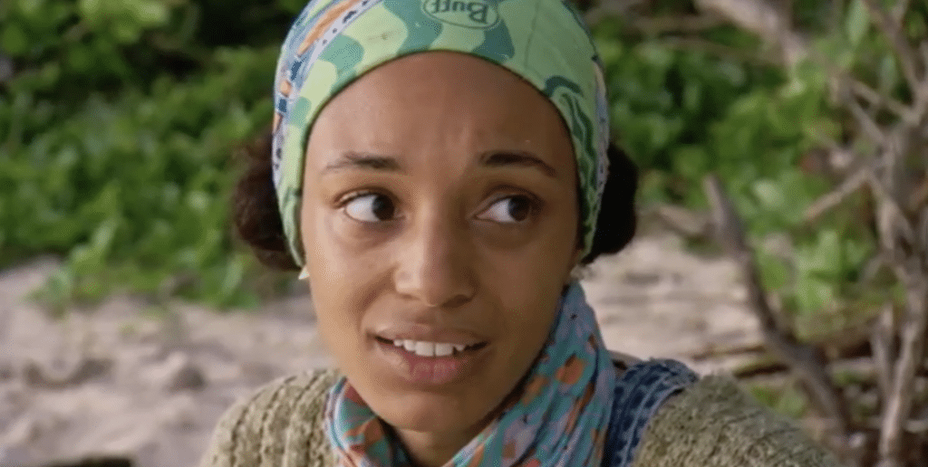 Shan talking at the beach on Survivor 41
