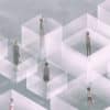 People eparated in boxes because of loneliness divide