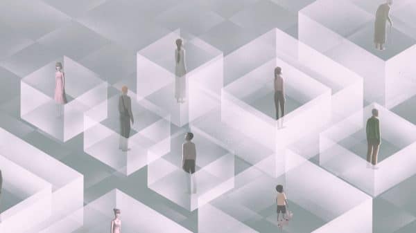 People eparated in boxes because of loneliness divide