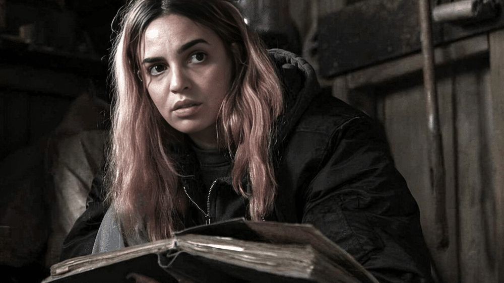 Alice posssess the book of the dead to kill remaining Deadites in third act.