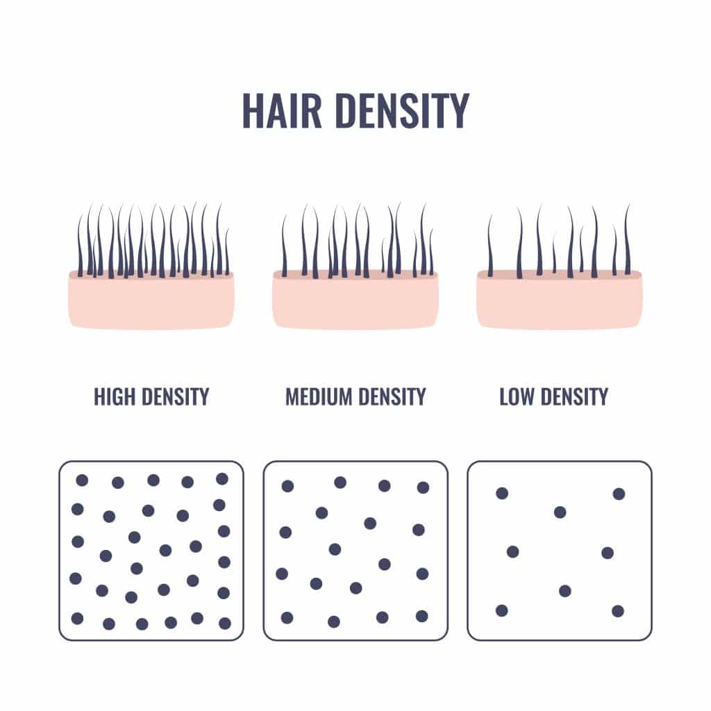 Hair density chart to build the abbey yung routine