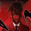 A red collage featuring Jaden Smith's image with Louboutin's famous red-bottomed black high heels.