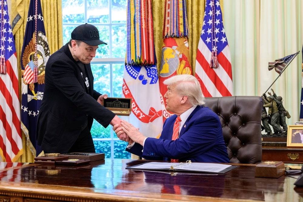 President Trump meeting with Elon Musk in the Oval Office