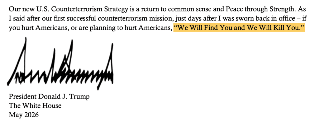 U.S. Government – 2026 United States Counterterrorism Strategy. Public domain.