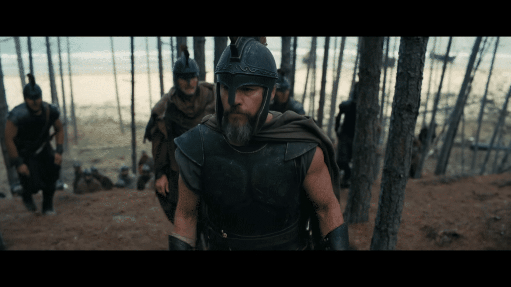 Odysseus in a forest with his men.