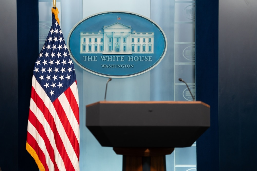United States of America, Washington DC, May 7, 2024. View of the White House press briefing room. Picture by Cristi Dangeorge.